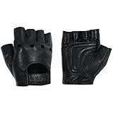 Fingerlose Handschuhe aus weichem Leder Motorrad Rindsleder Goth Punk...