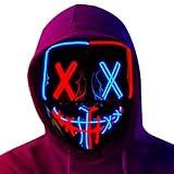 Generic LED Halloween Maske, LED Purge Maske mit 3 Beleuchtungsmodi,...