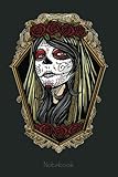 Rose Girl Dia De Los Muertos Makeup Skull Halloween Notebook: Skull...
