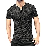 Shirt Herren Weiss Schwarz Kurzarm 5XL V Ausschnitt Orange Fitness...