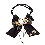 BLESSUME Steampunk Fliege Getriebe Retro Krawatte (Schwarz 1)