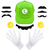 Luigi Mütze, Super Mario und Luigi Kostüm mit Super Mario Mütze,...
