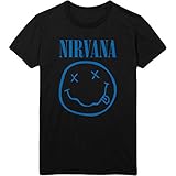 T-Shirt # Xl Unisex Black # Blue Smiley