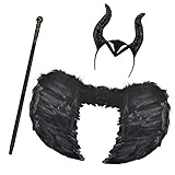 DECARETA Maleficent Kostüm Halloween Flügel Feder Engel Flügel...
