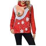 RYTEJFES Weihnachtspullover Damen Lustig Hoodie Sweatshirt Herbst...