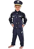 WiMi Polizei Kinder Kostüm 110-116 blau für Fasching Karneval...