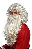 WIG ME UP - 46-A+B-ZA613 Perücke und Bart Set Deluxe Weihnachtsmann...