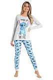 Disney Schlafanzug Damen Lang, Stitch Pyjama Damen Set, Minnie Mouse...