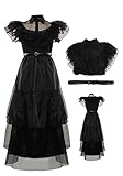 Seaehey Wednesday Addams Kleid Ballkleid Schwarz Kostüm Gothic Manor...