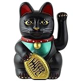 Superfreak Glückskatze - Maneki-Neko - Winkekatze - 15 cm - schwarz