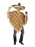 TrendClub100® Mexikaner Kostüm Poncho für Erwachsene - Mateo...