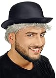 Melone Hut - Satin Schwarz - Bowler zum 20er 30er Jahre Kostüm