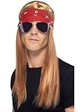 Smiffys 90er Rocker-Kit, mit rotblonder Perücke mit Halstuch und...