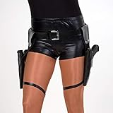NET TOYS Angesagter Lara Croft Pistolengürtel mit 2 Taschen - Schwarz...