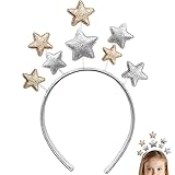 VZXQX Weihnachten Sterne Haarreifen, Haarreif Glitzer Gold Silber...