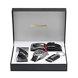 BSTcentelha Männer Geschenke Armbanduhr,Gürtel,Schlüsselanhänger,...