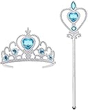 Vicloon ELSA Tiara，Eiskönigin Krone und Zauberstab ELSA Dress Up...
