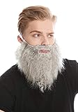 WIG ME UP - 9537B-ZA68R Bart Vollbart Grau Karneval Halloween Hipster...
