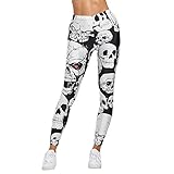 Generic Sport Leggings Damen Sport Leggings mit Totenkopf Print Yoga...