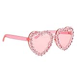 PRETYZOOM Herzform Sonnenbrille Kunststoff Partybrille Rosa Herz...