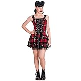 Hell Bunny Harley Tartan Dress Frauen Kurzes Kleid rot/schwarz M