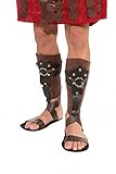 shoperama Braune Beinstulpen in Leder-Optik für Römer Gladiator...