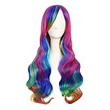 MapofBeauty 28 Zoll/70cm Damen Glatt Pony Mehrfarbig Cosplay Länge...
