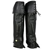 com-four® Stiefel Gamaschen aus schwarzem Kunstleder, Stiefelstulpen...