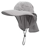 Sonnenhut Herren Damen UPF 50+ Outdoor UV Summer Cap mit Nackenschutz...