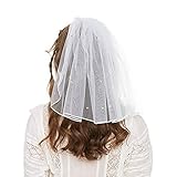 CICILIAYA Brautschleier, Schleier kurz Perlenschleier Elegante Braut...