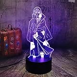 Anime Nachtlicht Uchiha Itachi Modell 3D LED Illusion Tisch...