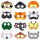 Niumowang Kinder Party Masken, 12 Stück Filz Tiermasken...
