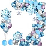 Schneeflocke Luftballons Garland Arch Kit Blau & Weiß & Silber&...