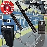 Polizei Set Kinder 7-teilig Ausrüstung mit Pistole, Handschellen,...
