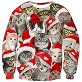 Goodstoworld Hässliche Weihnachtspullover 3D Katze Unisex Männer...
