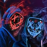 HOPOCO 2 Pack Halloween Gruselige Maske LED Purge Maske für Festival...