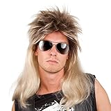 Boland 86060 - Perücke Ryan, Vokuhila, Blond-Braun, 80er Jahre,...