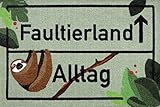 Close Up Faultierland Fußmatte - Faultier lustige Schmutzfangmatte -...