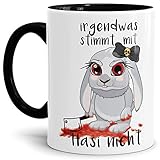 Tassendruck Oster-Tasse Irgendwas stimmt mit Hasi Nicht -...