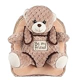 PERLETTI Kuscheltier Teddybär Rucksack für Kinder mit Plüschtier...