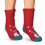 Disney Stitch Socken Damen Flauschige Winter Warm Socken (Rot Minnie)