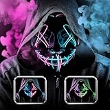 GOSCIEN Halloween Maske, Leuchtmaske LED Maske Purge Masken Für...