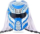 STRTG Cooler Predator Motorradhelm, Kohlefaser UV-Schutz...