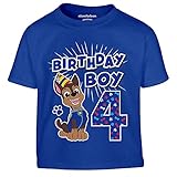 PAW PATROL - Geburtstag 4 Jahre Chase Birthday Boy Kinder Jungen...