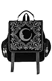 Restyle Crescent Square Backpack, Gothic Okult Alternative Schwarz...