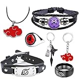 Naruto Akatsuki Kunai Kette Set Armband Schmuck Sharingan Halskette...
