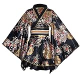Damen Kurz Kimono Kostüm Floral Geisha Lolita Yukata Asien...