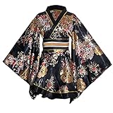 Damen Kurz Kimono Kostüm Floral Geisha Lolita Yukata Asien...