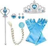 Vicloon ELSA Set, Eisprinzessin Set，ELSA Handschuhe, Pfirsichherz...