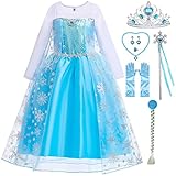 Snyemio Mädchen Prinzessinen Elsa Kleid Schneekönigin Kinder Kostüm...